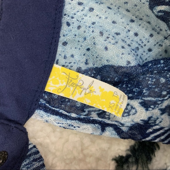 Free People Blue Elephant Gauze Sleeveless Tank top - Picture 9 of 10